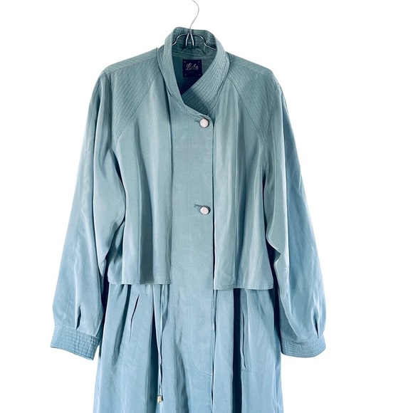 STUNNING Vintage Blue Luba Midmod Trench Coat Jacket - Picture 4 of 10